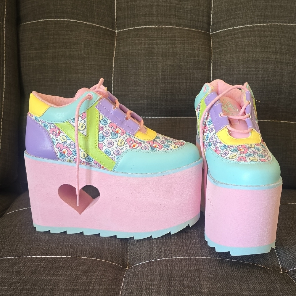 YRU Pastel Care Bears Platform Shoes